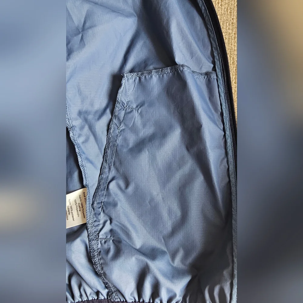 ASICS Blue Lightweight Hooded Windbreaker Jacket Size Small